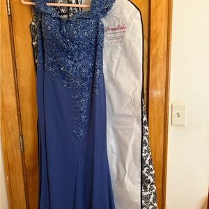Rina diMontella Blue Lace Wedding Dress